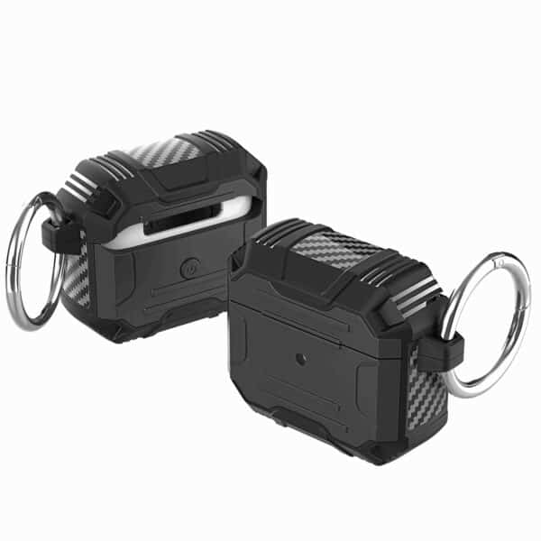 For AirPods 4 Rugged ShockProof Hybrid With Metal Hook Case Cover
