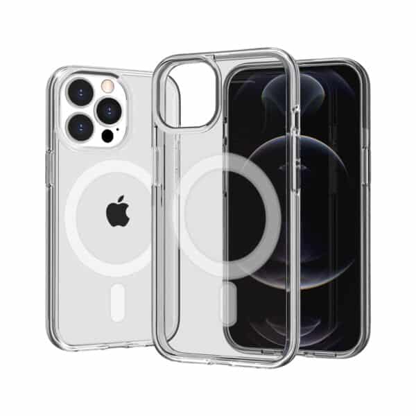 For Apple iPhone 13 / iPhone 14 6.1" Sturdy Ultra Magnetic Circle Thick 3mm Transparent Hybrid Case Cover