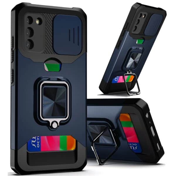 For Samsung Galaxy S21 Plus/S30 Plus 6.8inch Multi-Functional Card Magnetic Ring Stand Hybrid Camera Case Cover
