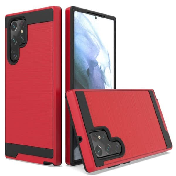 For Samsung Galaxy S23 Plus Brushed Metallic Design Hybrid Case Cover