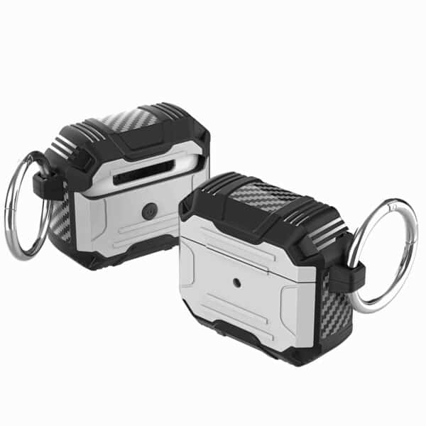 For AirPods Pro2 (2022 2nd Version) Rugged ShockProof Hybrid With Metal Hook Case Cover
