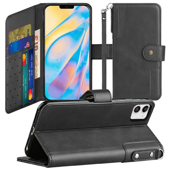 For Apple iPhone 15 Pro Retro Wallet Card Holder Case Cover