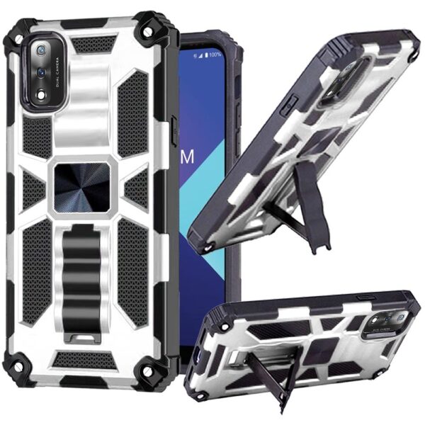 For Apple iPhone 12 Pro Max 6.7 Machine Magnetic Kickstand Case Cover