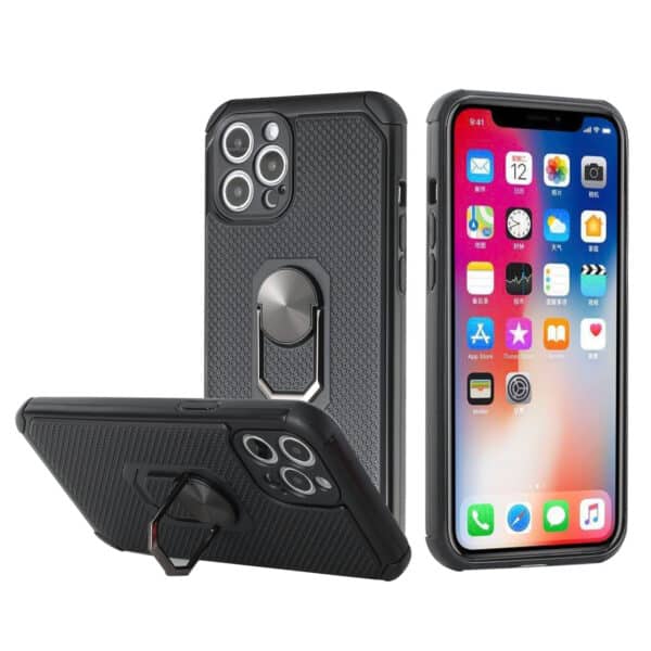 For Apple iPhone 13 Pro Tough Rugged Hybrid with Magnetic Ring Stand Case Cover