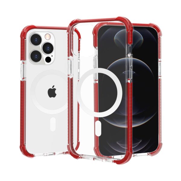 For Apple iPhone 12 Pro Max 6.7 Acrylic Magnetic Circle Tough 2.5mm Transparent ShockProof Hybrid