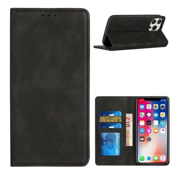 For Samsung Galaxy S23 Plus Wallet Premium PU Vegan Leather ID Card Money Holder with Magnetic Closure