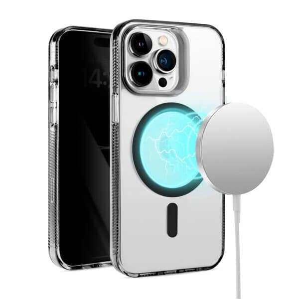 For Apple iPhone 15 Plus PURE Transparent Magnetic Circle High Quality Ultra Thick Hybrid