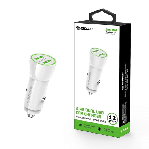 Esoulk 12W 2.4A Dual USB Car Adapter