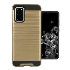 For Samsung Galaxy S22 Brushed Metallic Design Hybrid Case Cover