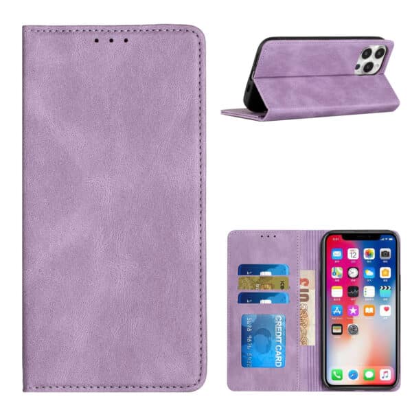 For Samsung Galaxy S22 Plus Wallet Premium PU Vegan Leather ID Card Money Holder with Magnetic Closure