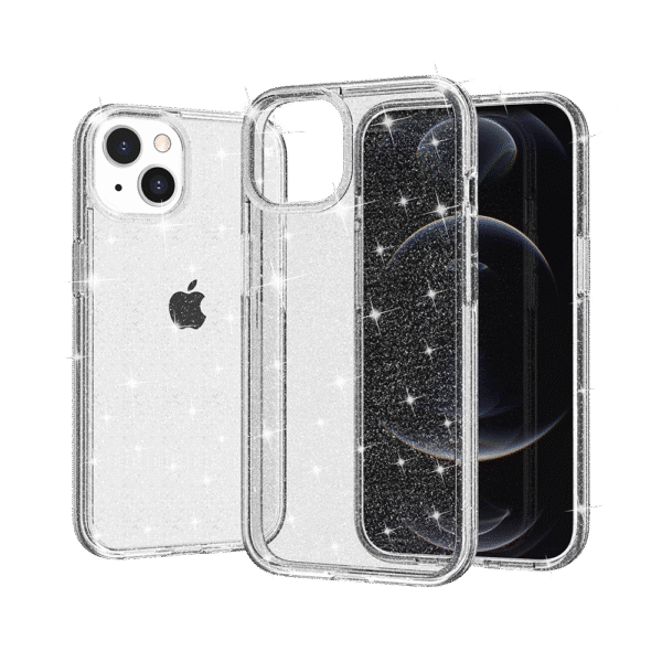 For Apple iPhone 13 Pro Max Glitter Ultra Thick 3mm Transparent Hybrid Case Cover
