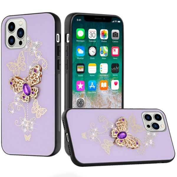 For Apple iPhone 15 Pro SPLENDID Diamond Glitter Ornaments Engraving Case Cover