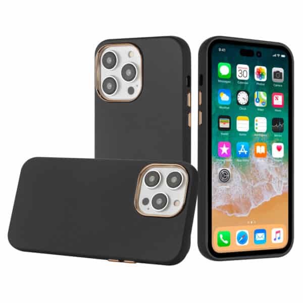 For Apple iPhone 15 Pro Classy Slick Chromed Around Hybrid Case Cover