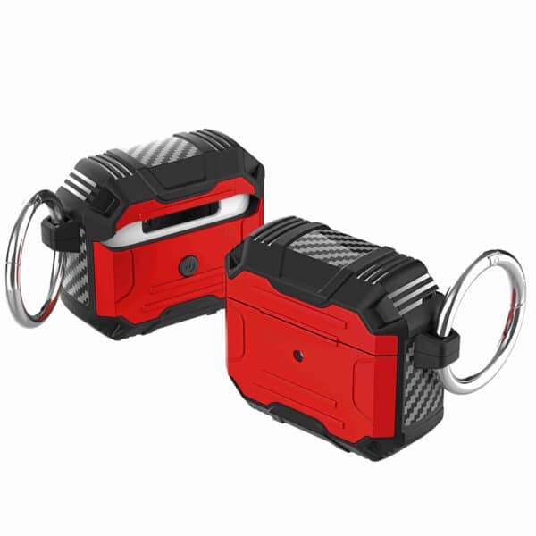 For AirPods 1/2 Rugged ShockProof Hybrid With Metal Hook Case Cover