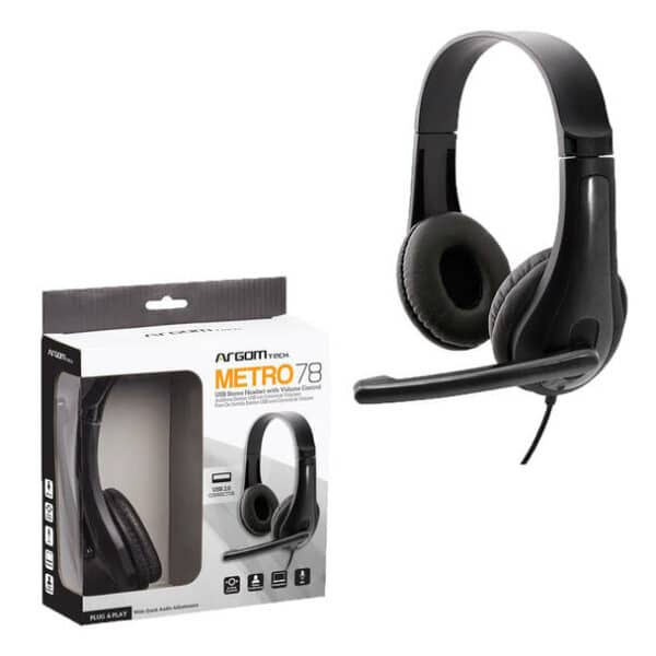 Stereo Headset Metro 78 with Microphone and Volume Control  USB Connector