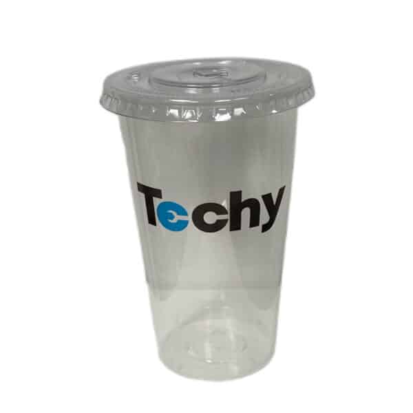 Techy Clear Cups With Lids Disposable 16 oz