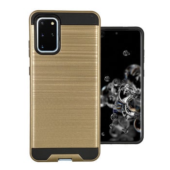 For Samsung Galaxy S20 Plus 5G 6.7 Brushed Metallic Design Hybrid Case Cover