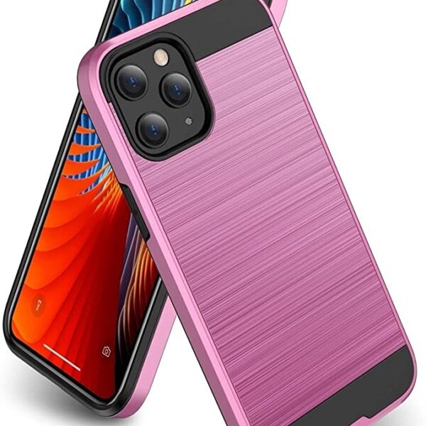 For Apple iPhone 15 PRO Brushed Metallic Design Hybrid Case Cover