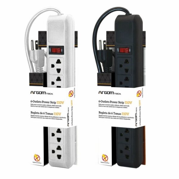 6-Outlet Power Strip 110V - Black