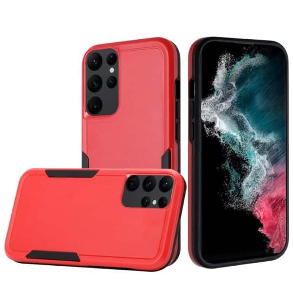 For Samsung Galaxy S23 Plus Tough Strong Dual Layer Flat Hybrid Case Cover