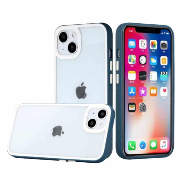 For Apple iPhone 13 Pro High Quality Transparent Colored Bumper Hybrid Case Cover