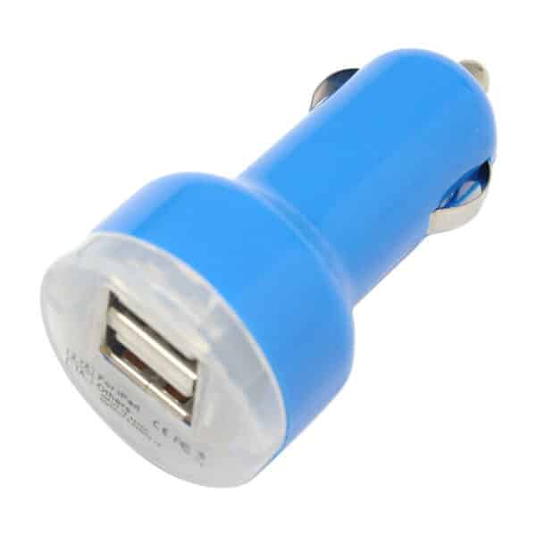 LED Light Up Dual USB 3AMP Car Charger Plug All Colors